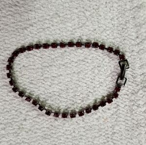 Dark tone red crystal tennis bracelet